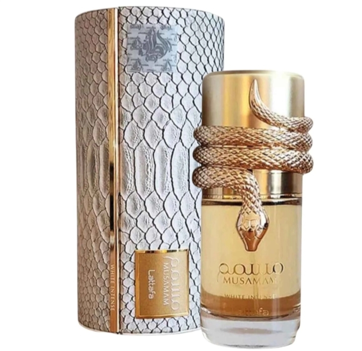 Perfume Árabe Lattafa Musamam White Intense EDP 100ml Unissex – Amadeirado Cremoso Sofisticado