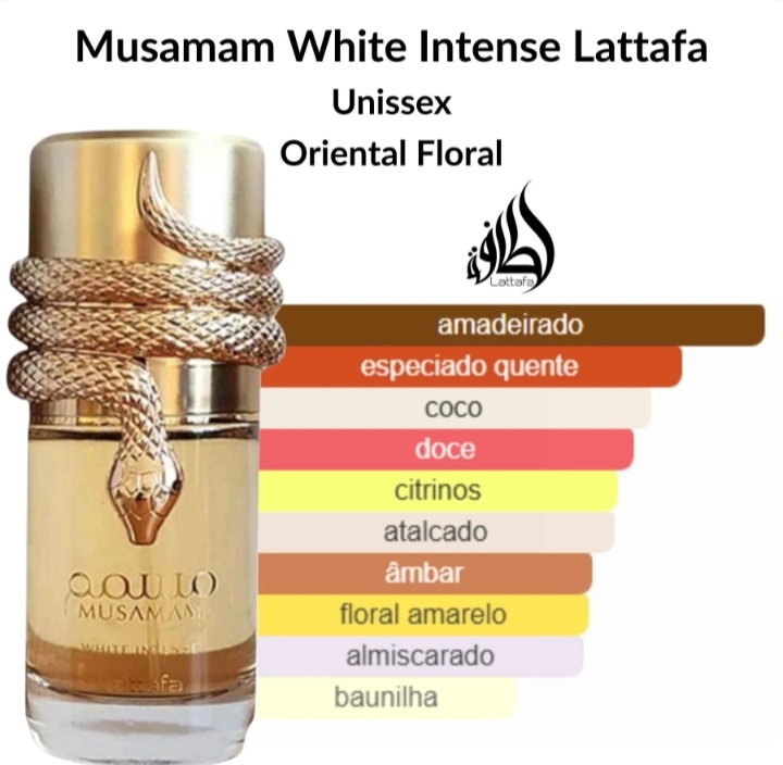 Perfume Árabe Lattafa Musamam White Intense EDP 100ml Unissex – Amadeirado Cremoso Sofisticado - Imagem 2