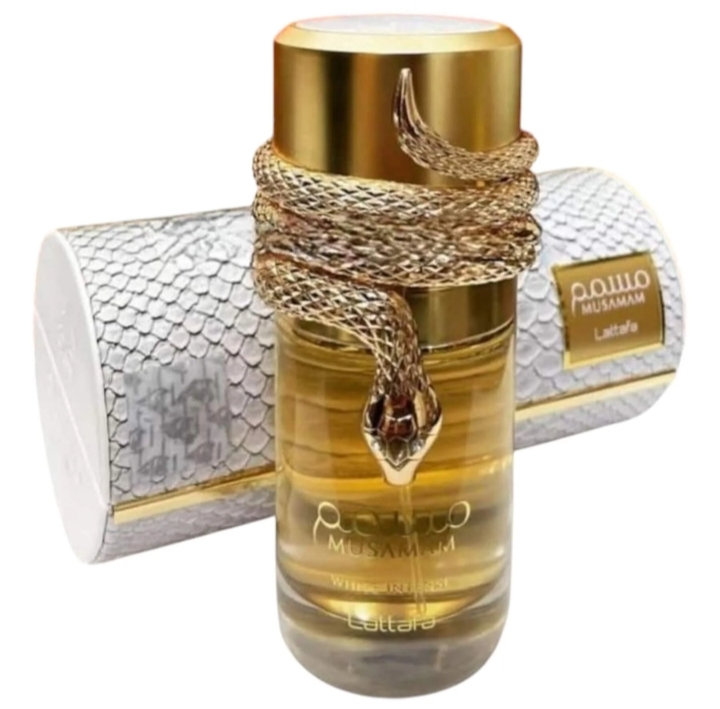 Perfume Árabe Lattafa Musamam White Intense EDP 100ml Unissex – Amadeirado Cremoso Sofisticado - Imagem 3